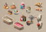 draw and create stylized isometric 3d room, low poly model for game and render